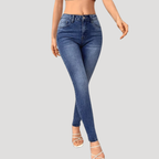 Dam Högmidjade Skinny Jeans Slim Fit Stretchjeans