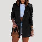 Dam oversized dubbelknäppt kavaj elegant stil modern passform