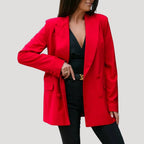 Dam oversized dubbelknäppt kavaj elegant stil modern passform