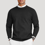 Herr stickad rundhalsad tröja långärmad pullover sommar tröjor