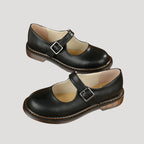 Dam ballerinaskor i läder med rem