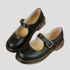 Dam ballerinaskor i läder med rem