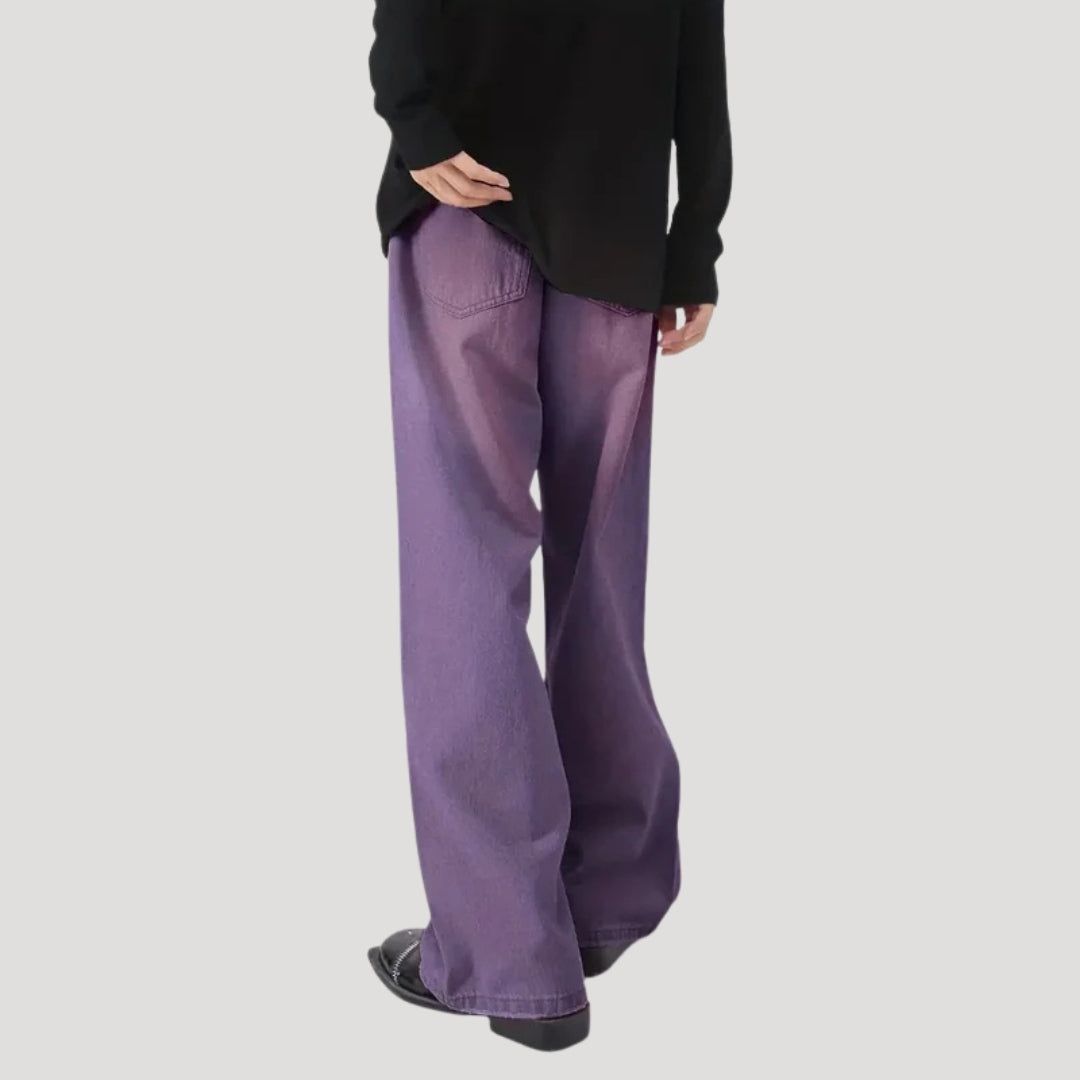 Dam baggy jeans vida byxor lågmidjade