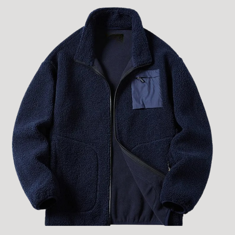 Herr Fleecejacka Polarfleece Utomhus Cardigan Med Dragkedja