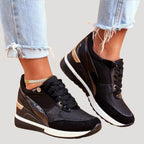 Dam sneakers platå med snörning låg modell bekväma