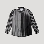 Herr mönstrad slim fit skjorta lång ärm