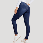 Dam Högmidjade Skinny Jeans Slim Fit Stretchjeans
