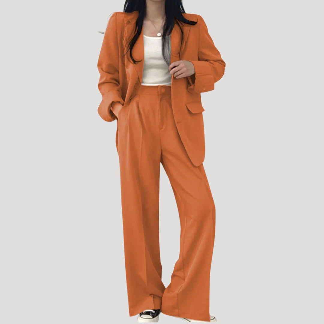 Dam kostym set kavaj vida kostymbyxor