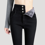 Dam Termiska Skinny Jeans Hög Midja
