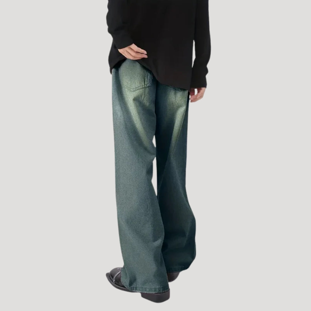 Dam baggy jeans vida byxor lågmidjade