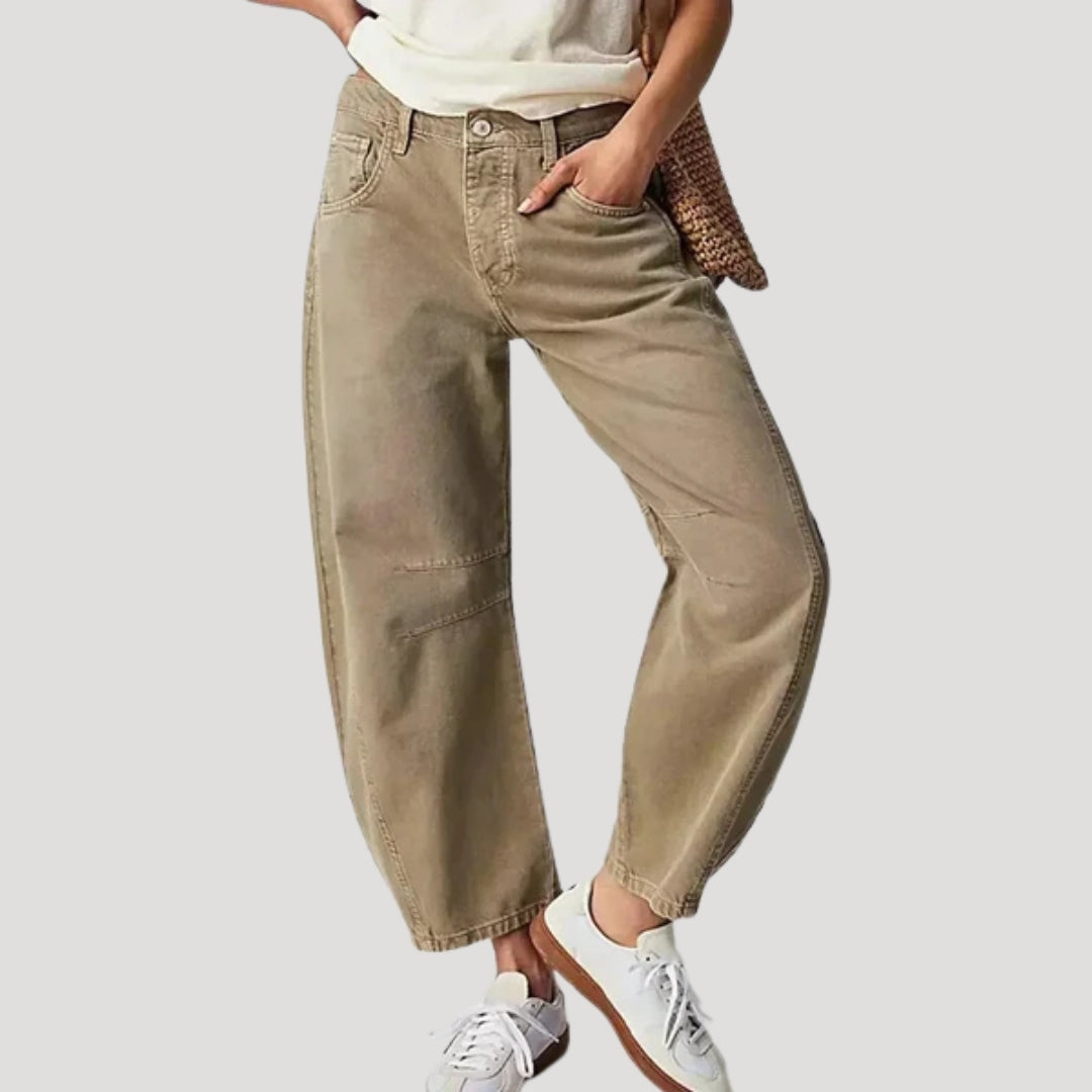 Dam baggy jeans vida lågmidjade byxor