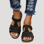 Dam tåsandaler med remmar och öppen tå bekväm passform