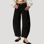 Dam baggy jeans vida lågmidjade byxor