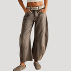 Dam baggy jeans vida lågmidjade byxor