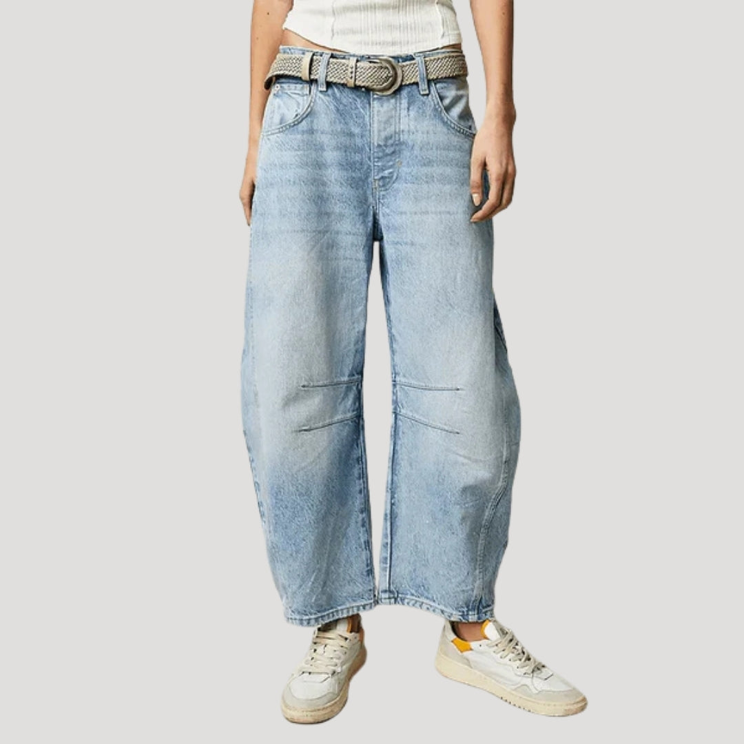 Dam baggy jeans vida lågmidjade byxor