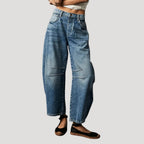 Dam baggy jeans vida lågmidjade byxor