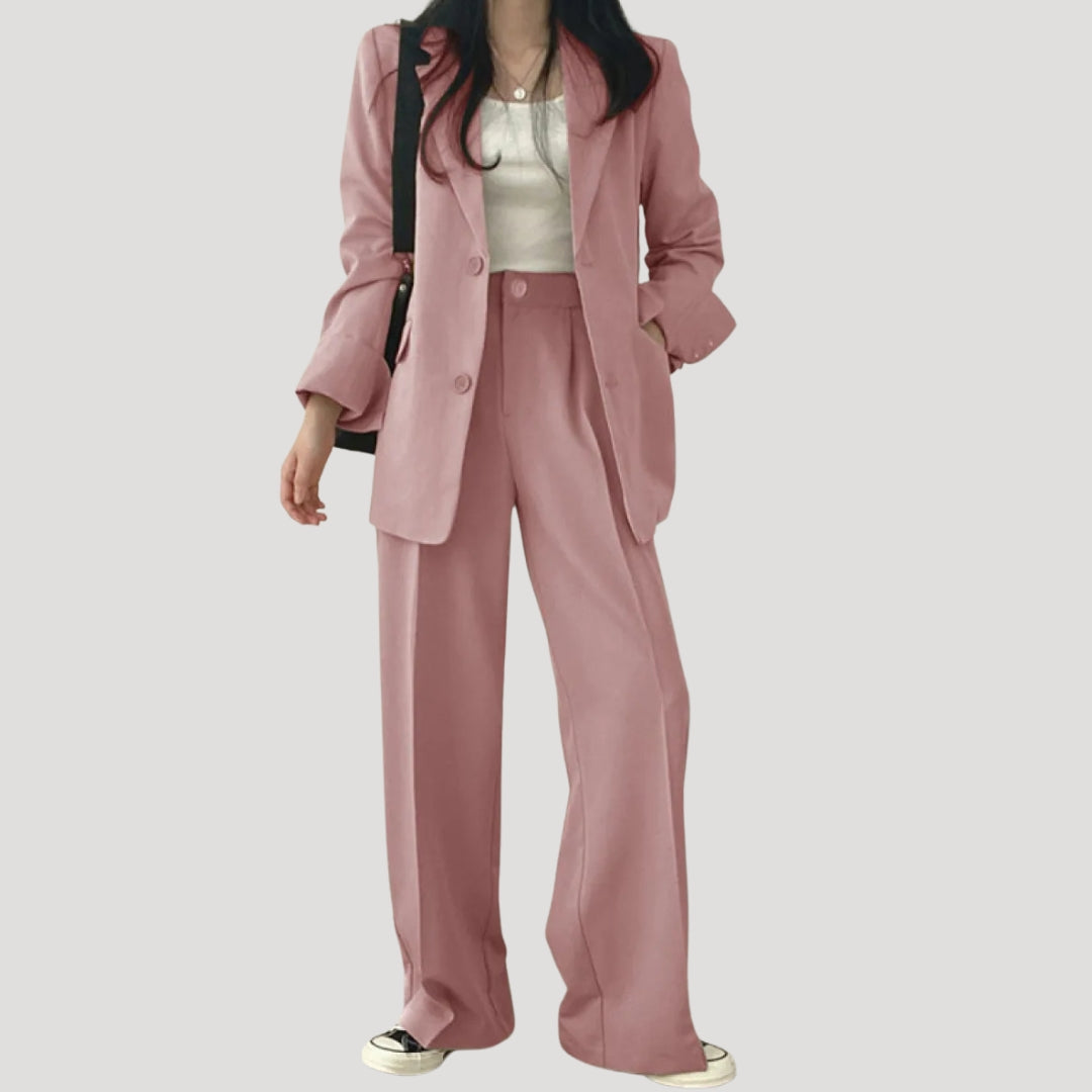 Dam kostym set kavaj vida kostymbyxor