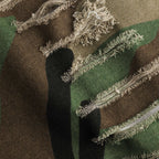 Dam jeansshorts cargo hög midja med slitna detaljer