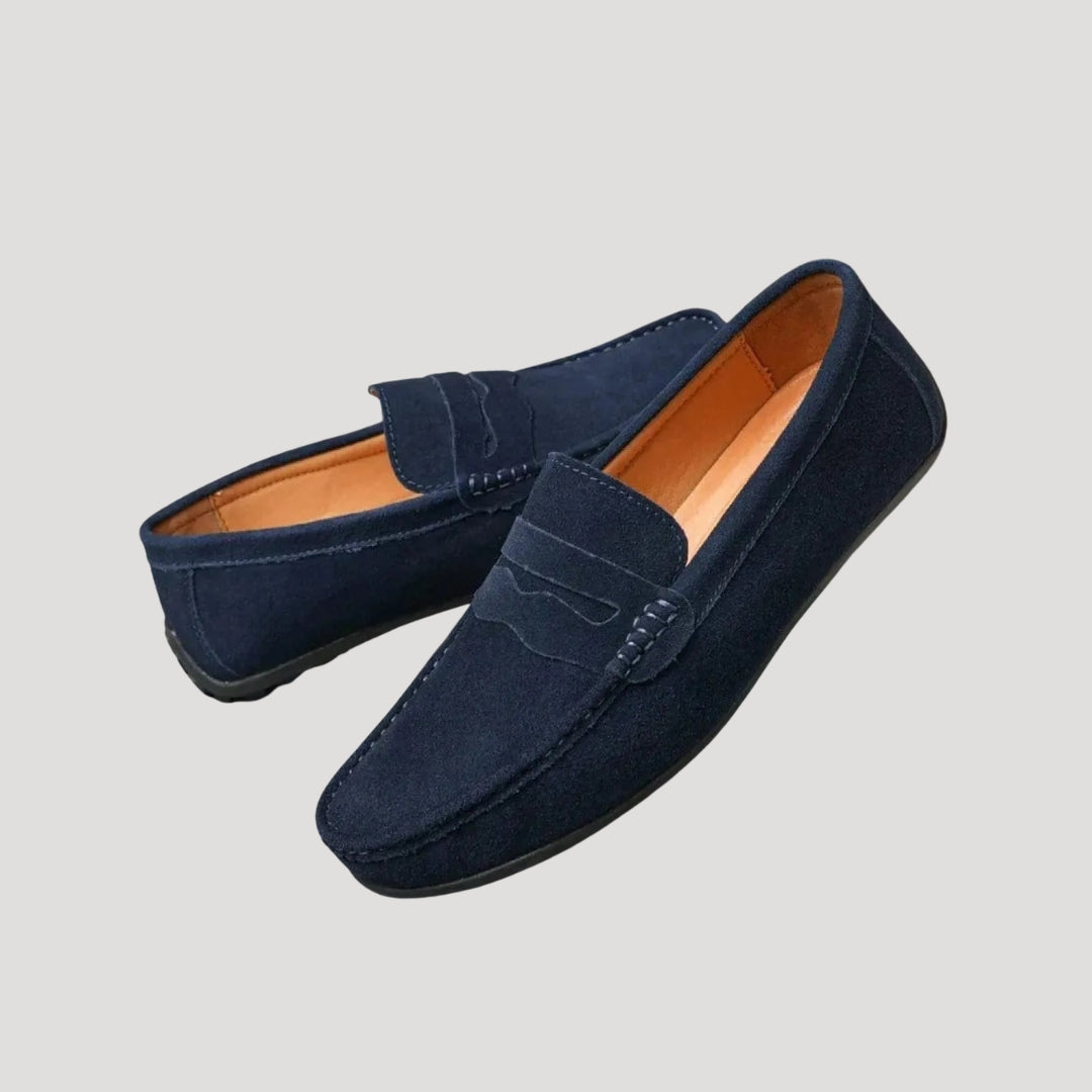 Herr loafers i mocka slip on klassisk stil bekväma vardagsskor