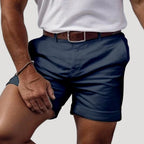 Herr chinos shorts med bälte och sidofickor