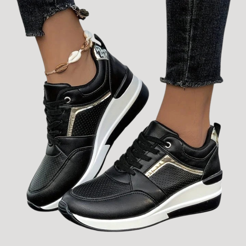 Dam Ortopediska Sneakers Med Snörning Stötdämpande Sula