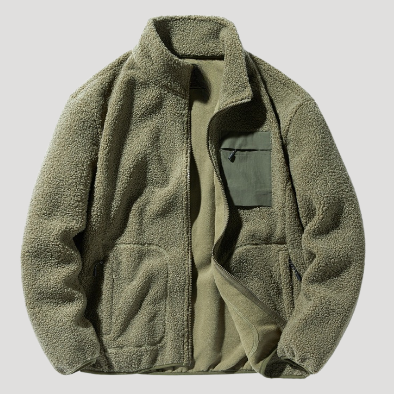 Herr Fleecejacka Polarfleece Utomhus Cardigan Med Dragkedja