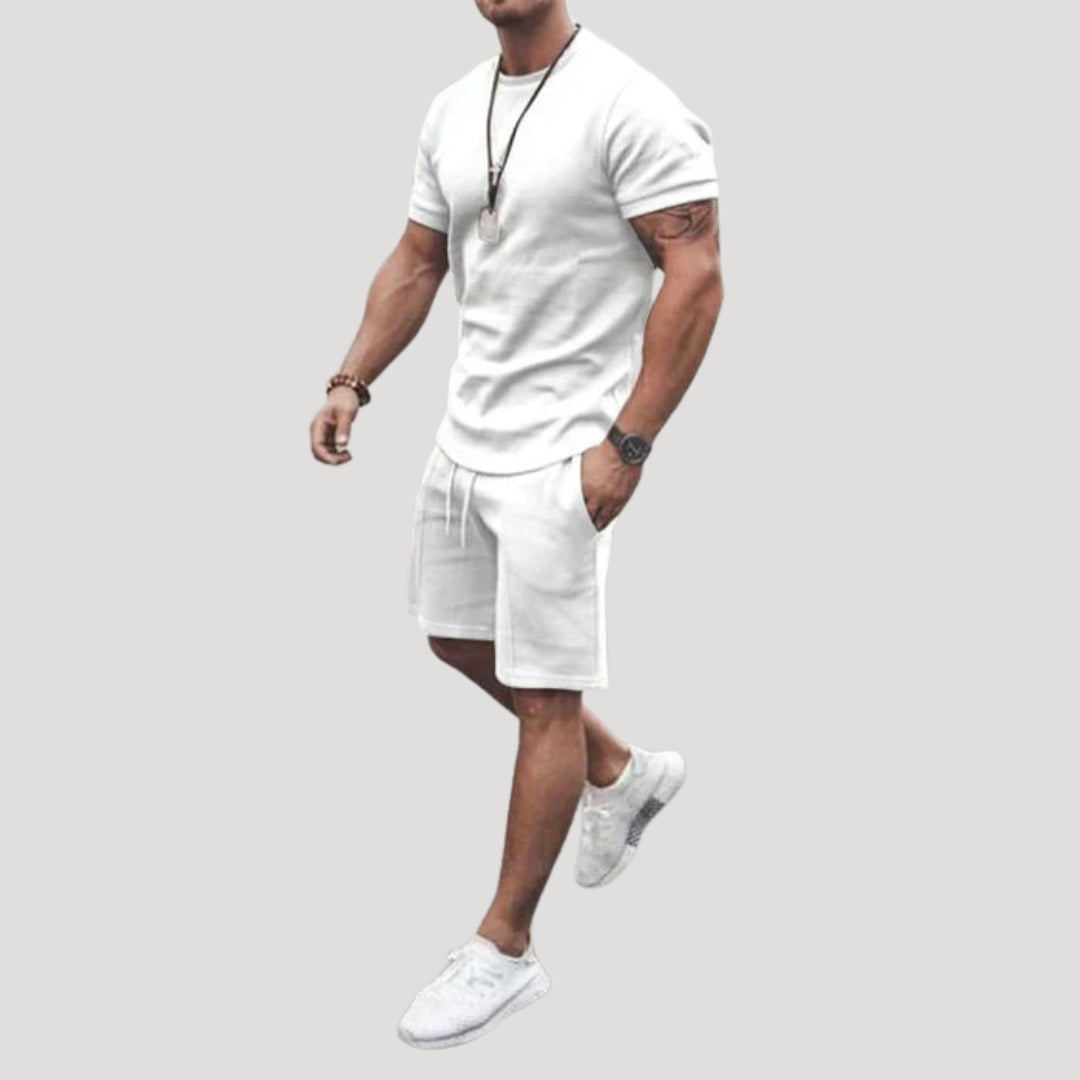 Herr tvådelat set med t shirt och shorts