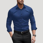 Herr skjorta slim fit lång ärm stretch