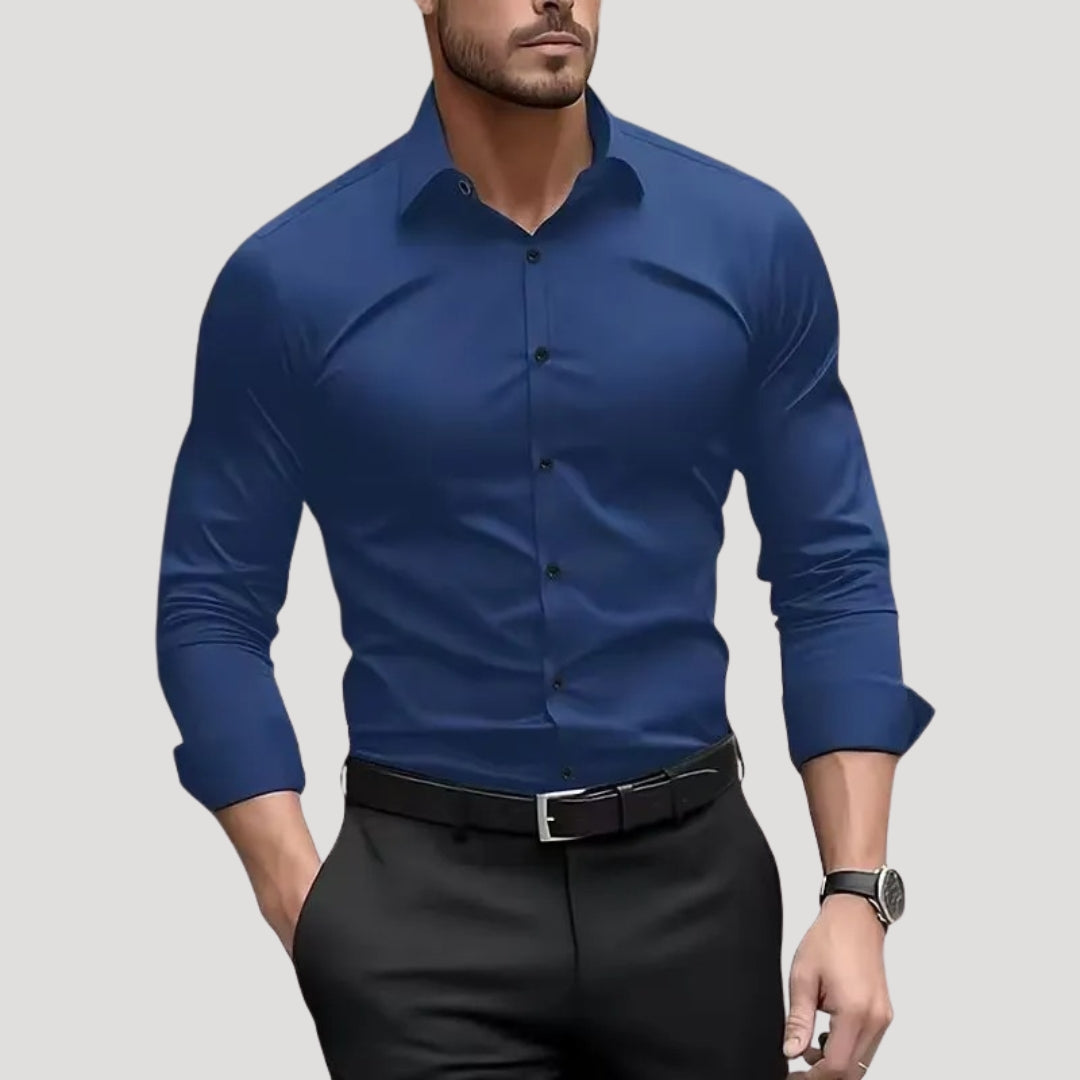 Herr skjorta slim fit lång ärm stretch