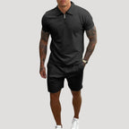 Herr shorts pikétröja tvådelat set sommar bekväm stil