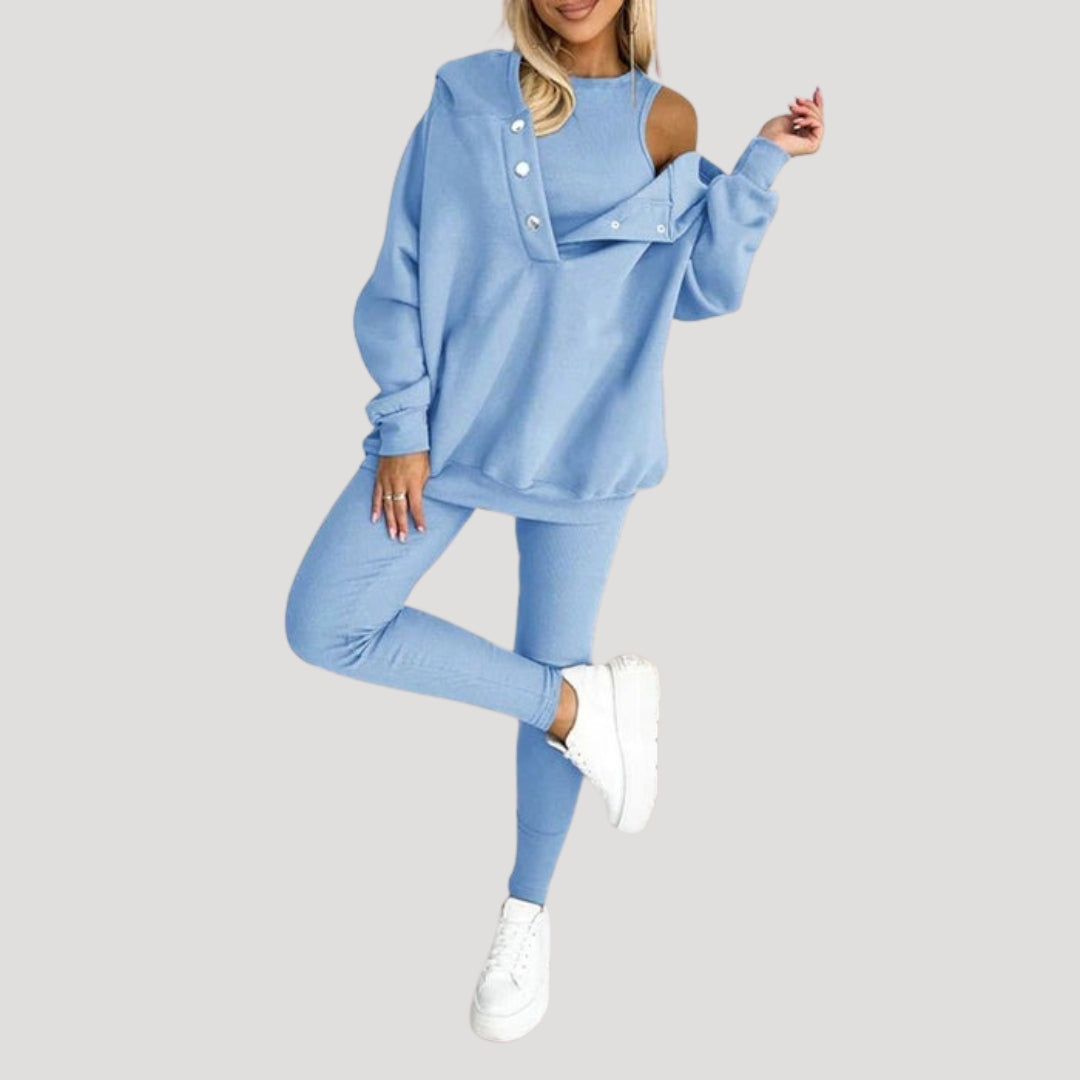 Dam mjukisset tvådelat hoodie och leggings