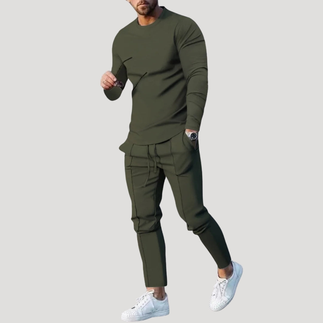 Herr mysdress mjukisset med tröja och byxa slim fit