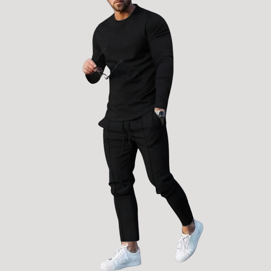 Herr mysdress mjukisset med tröja och byxa slim fit