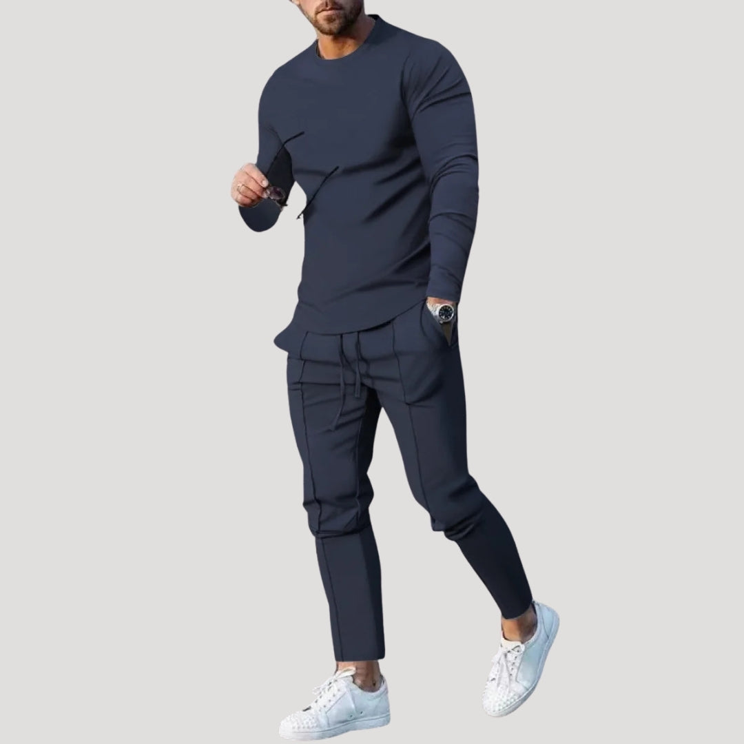 Herr mysdress mjukisset med tröja och byxa slim fit