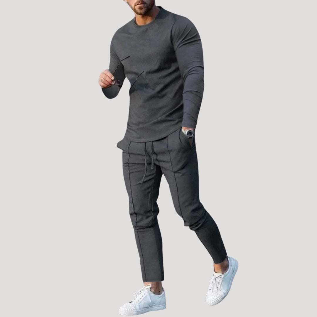Herr mysdress mjukisset med tröja och byxa slim fit
