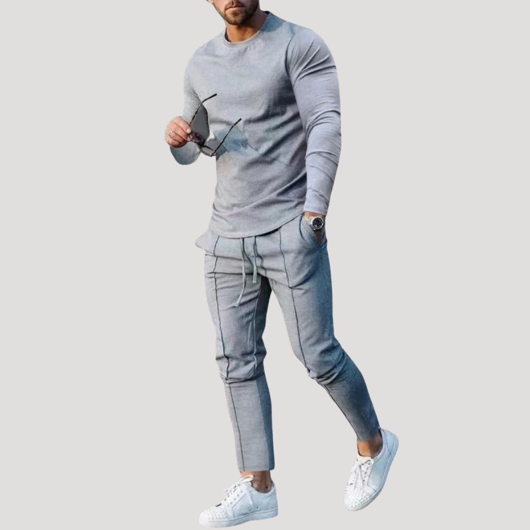 Herr mysdress mjukisset med tröja och byxa slim fit