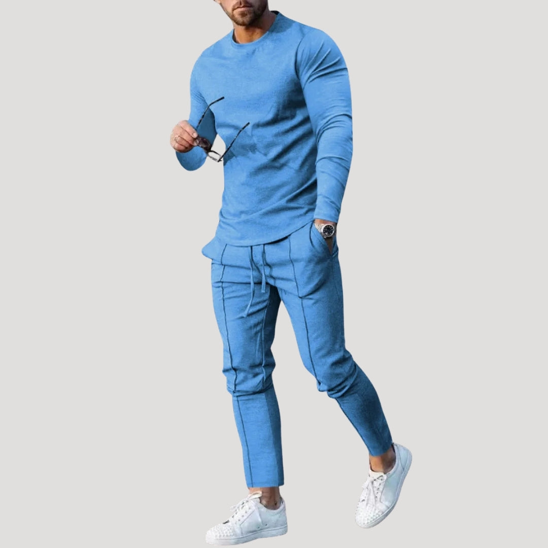 Herr mysdress mjukisset med tröja och byxa slim fit