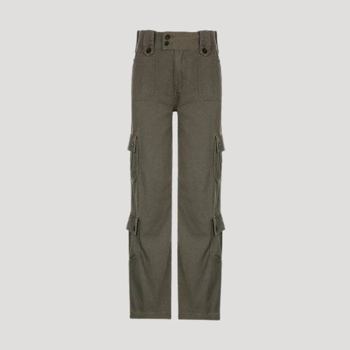Dam baggy cargo byxor med låg midja