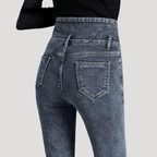 Dam Termiska Skinny Jeans Hög Midja