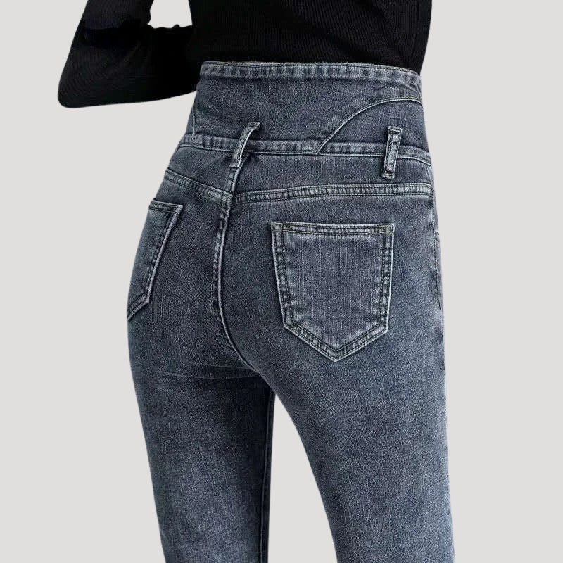 Dam Termiska Skinny Jeans Hög Midja