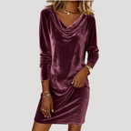 Dam Klänning Fest Midi Satin One Shoulder Draperad Asymmetrisk