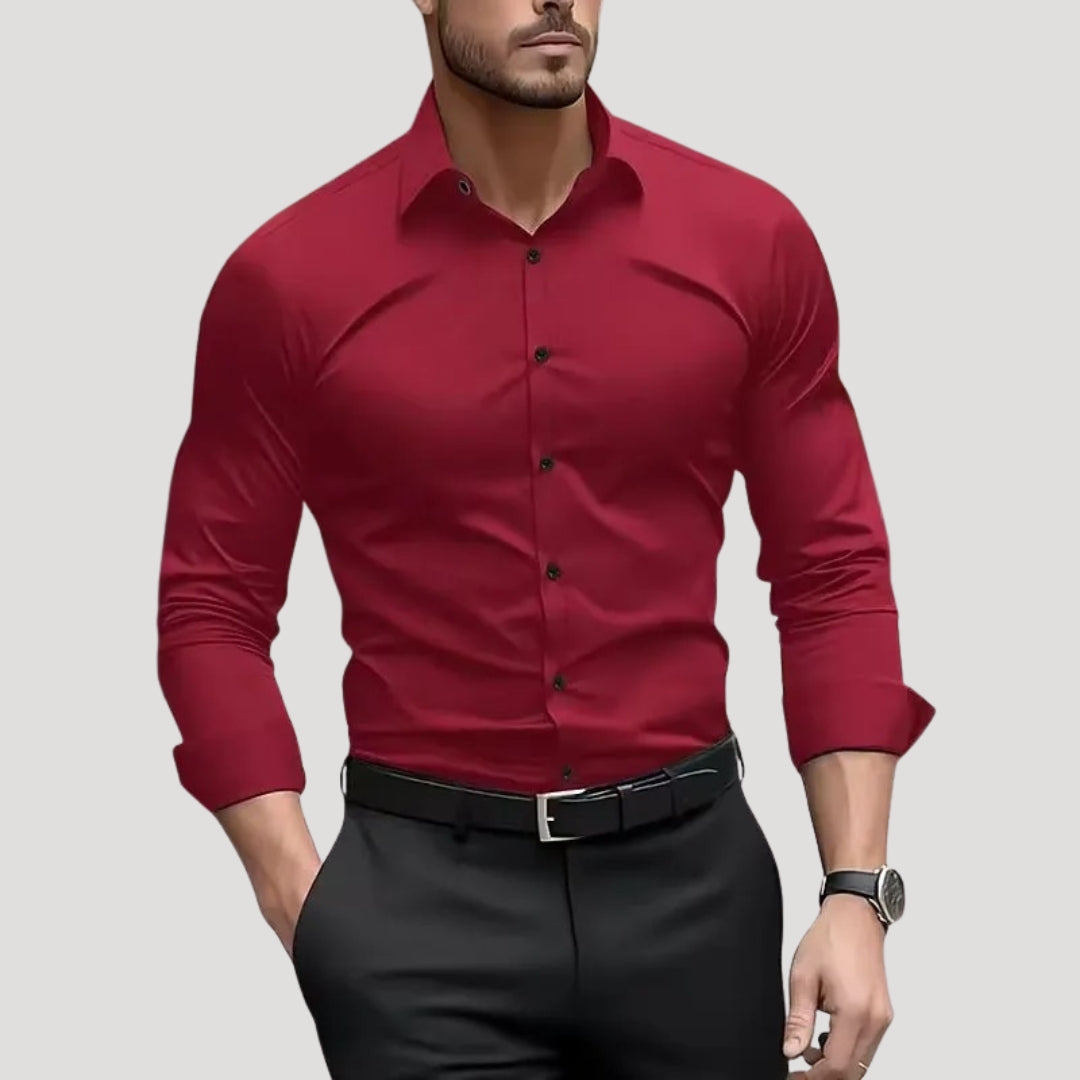 Herr skjorta slim fit lång ärm stretch