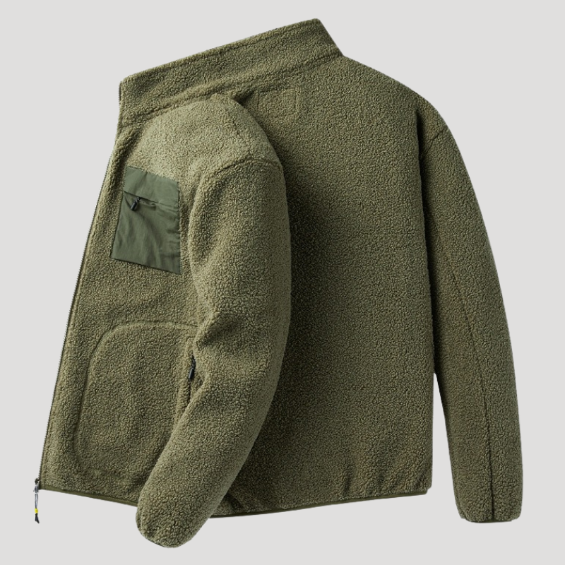 Herr Fleecejacka Polarfleece Utomhus Cardigan Med Dragkedja