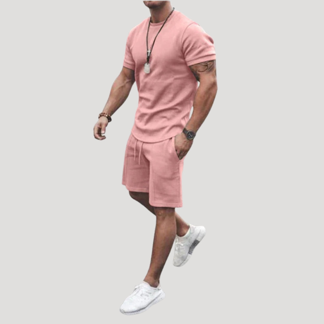 Herr tvådelat set med t shirt och shorts
