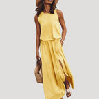 Dam ärmlös långklänning med slits