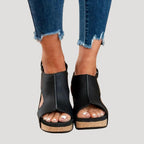 Dam sandaler med kilklack och platåsula