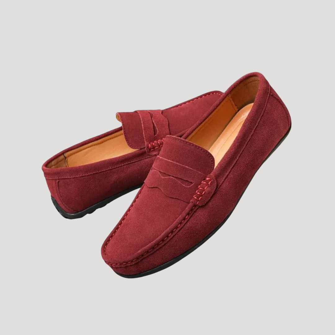 Herr loafers i mocka slip on klassisk stil bekväma vardagsskor