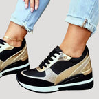 Dam sneakers platå med snörning låg modell bekväma