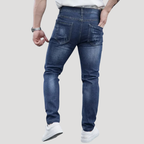 Herr Slim Fit Jeans Med Femficksfickor Klassisk Passform