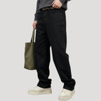 Herr baggy jeans lös passform raka ben denimbyxor